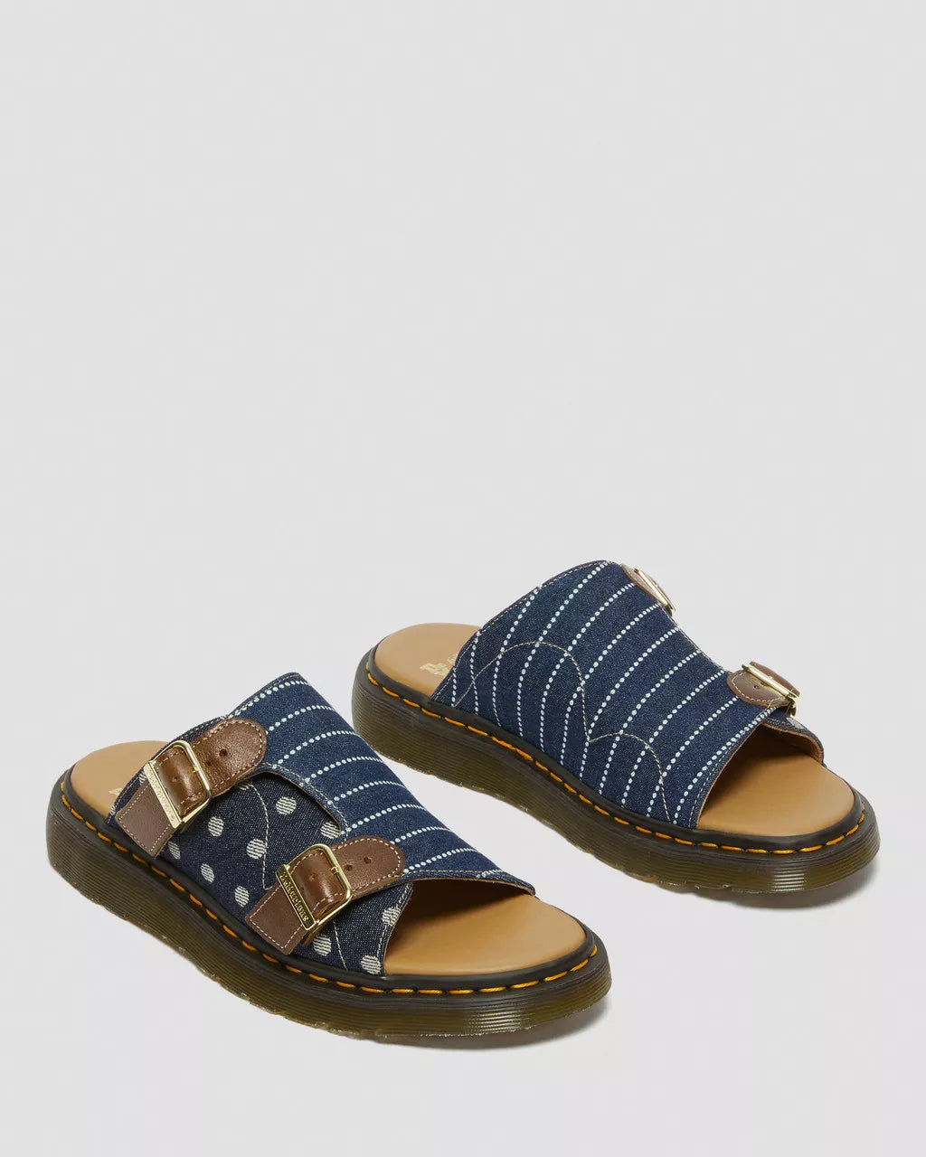 DR MARTENS Dayne Made in England Pinstripe Dot Slide Sandals