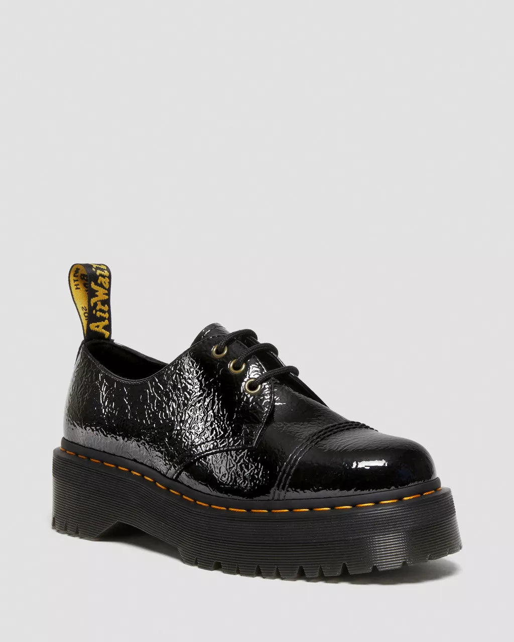 DR MARTENS 1461 Quad Patent Leather Platform Shoes