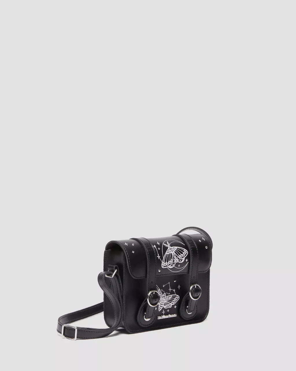 DR MARTENS 7 INCH CELESTIAL MOTH EMBROIDERED LEATHER CROSSBODY BAG