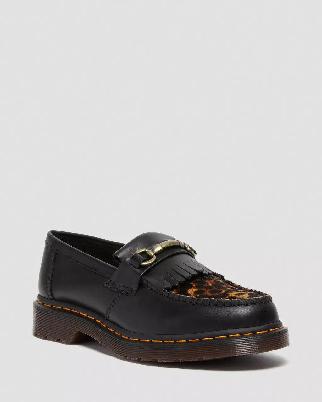 DR MARTENS Adrian Snaffle Leopard Kiltie Loafers