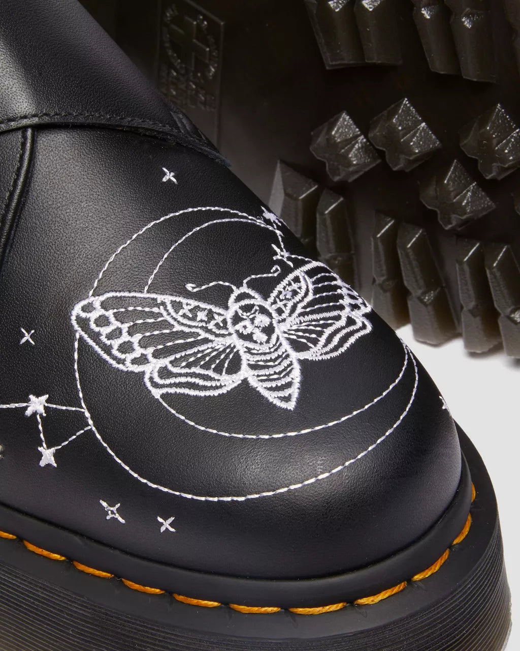 Monk Celestial Moth Leather Platform Shoes