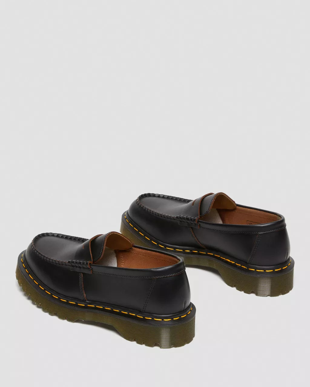 Penton Bex Yellow Stitch Quilon Leather Loafers