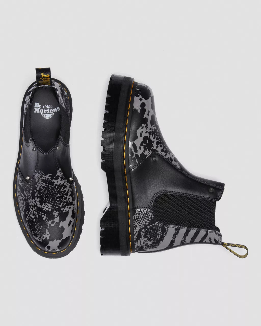 DR MARTENS 2976 Quad Platform Animal Print Boots