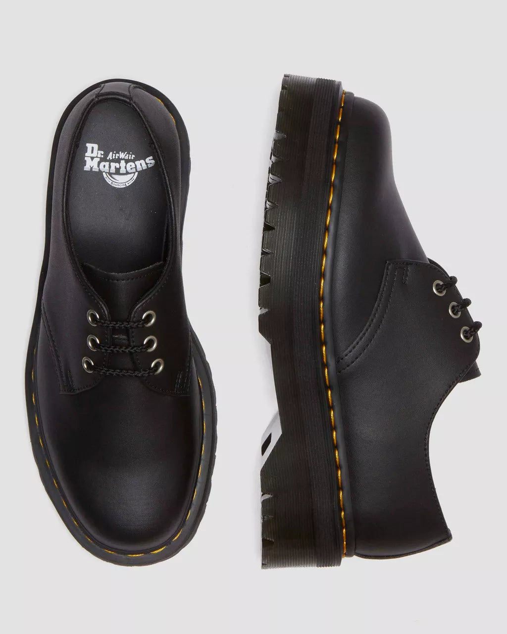 DR MARTENS 1461 Quad Reclaimed Leather Plaform Shoes