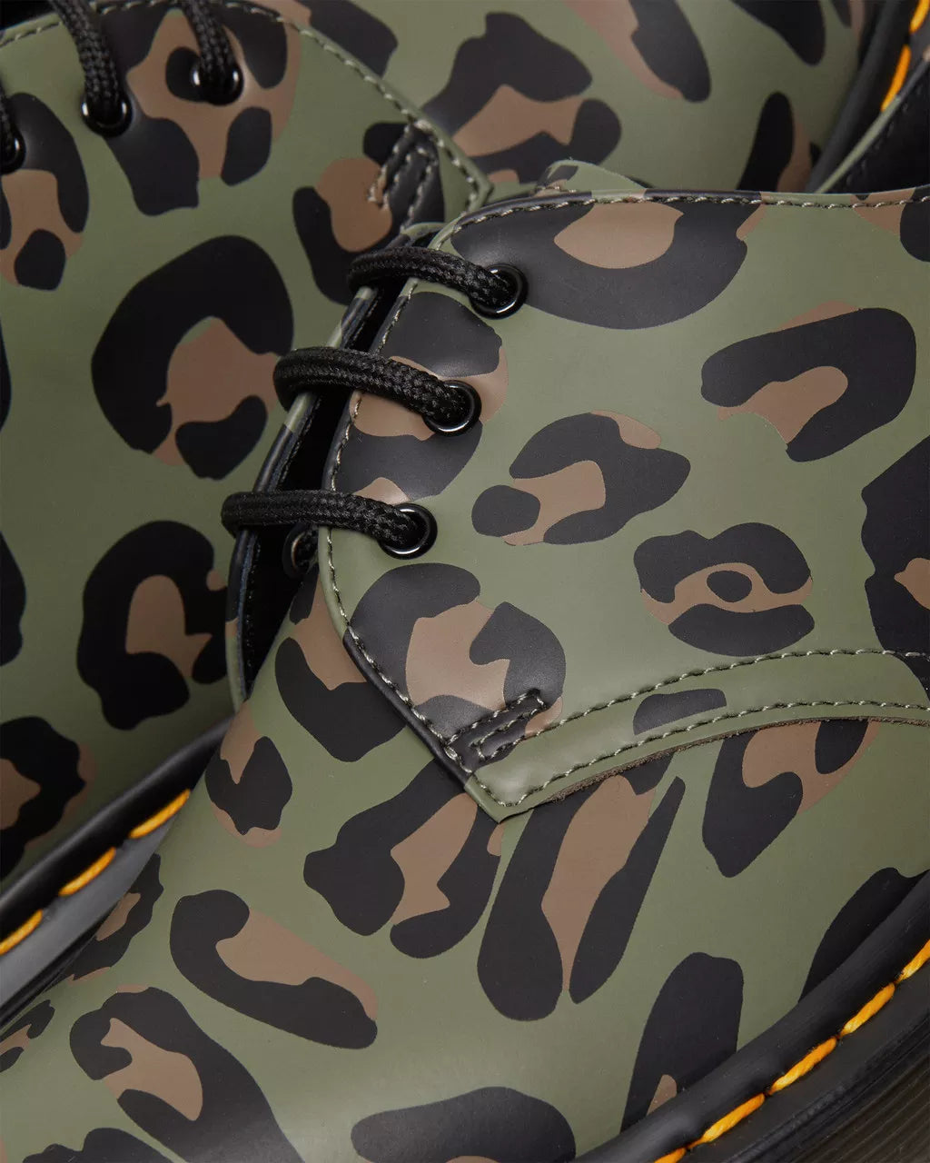 DR MARTENS 1461 Distorted Leopard Print Shoes