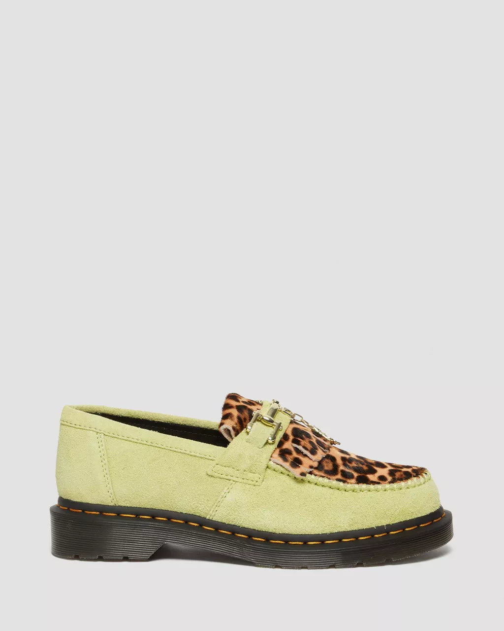 DR MARTENS Adrian Suede &amp; Leopard Hair On Snaffle Loafers