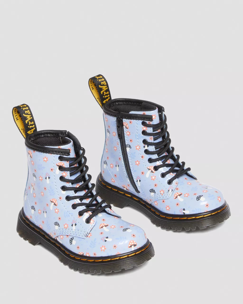 DR MARTENS Toddler 1460 Woodland Patent Leather Lace Up Boots