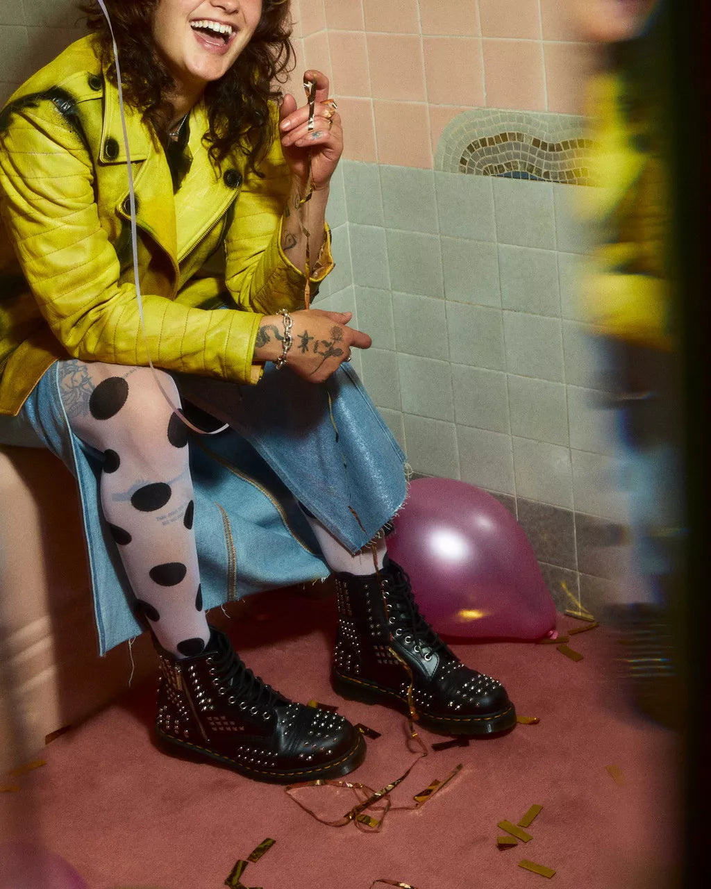 1460 Studded Zip Leather Boots