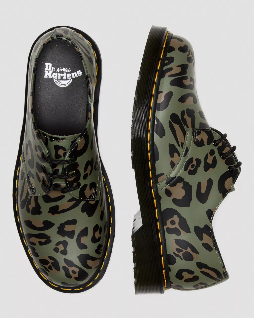 DR MARTENS 1461 Distorted Leopard Print Shoes