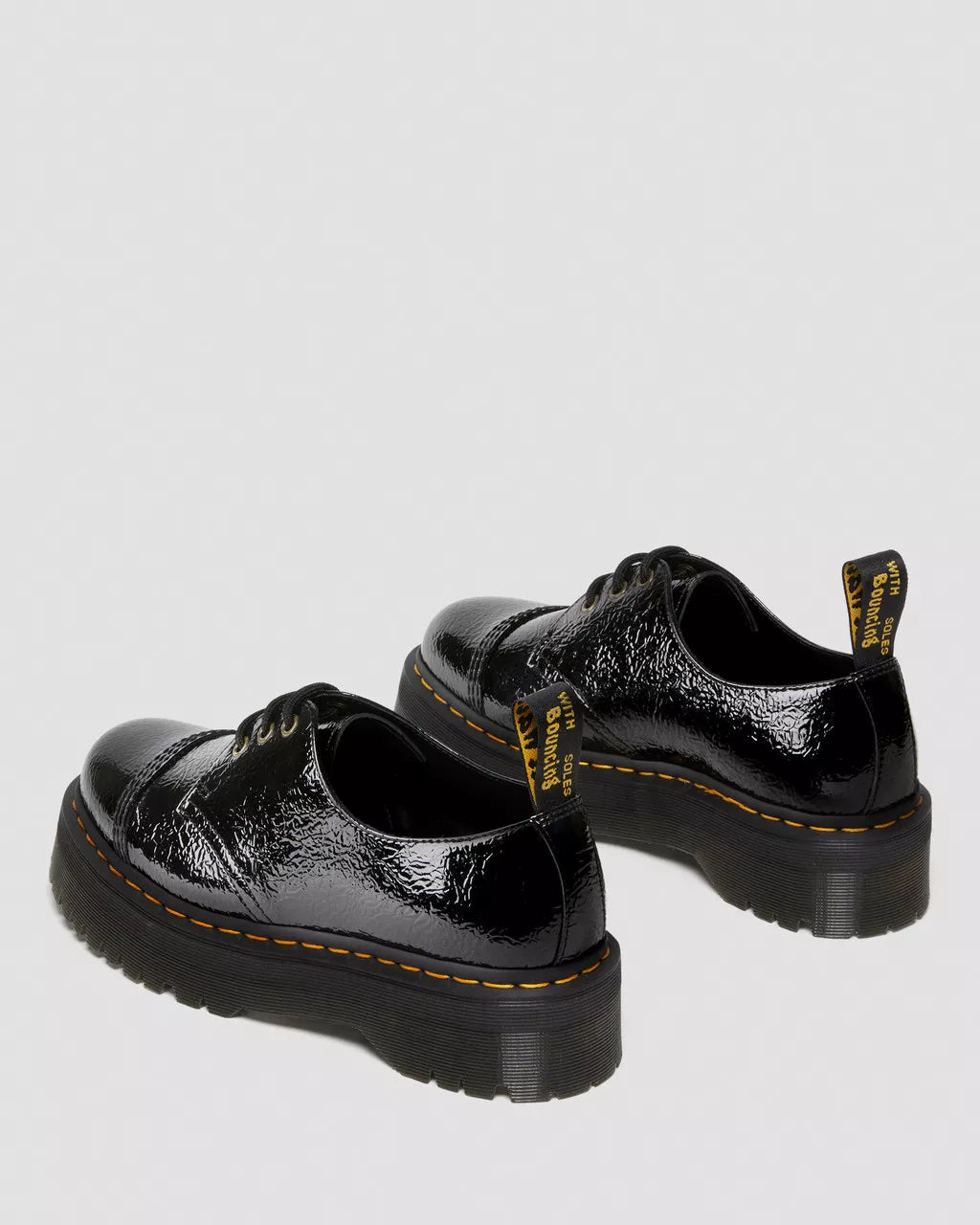 DR MARTENS 1461 Quad Patent Leather Platform Shoes