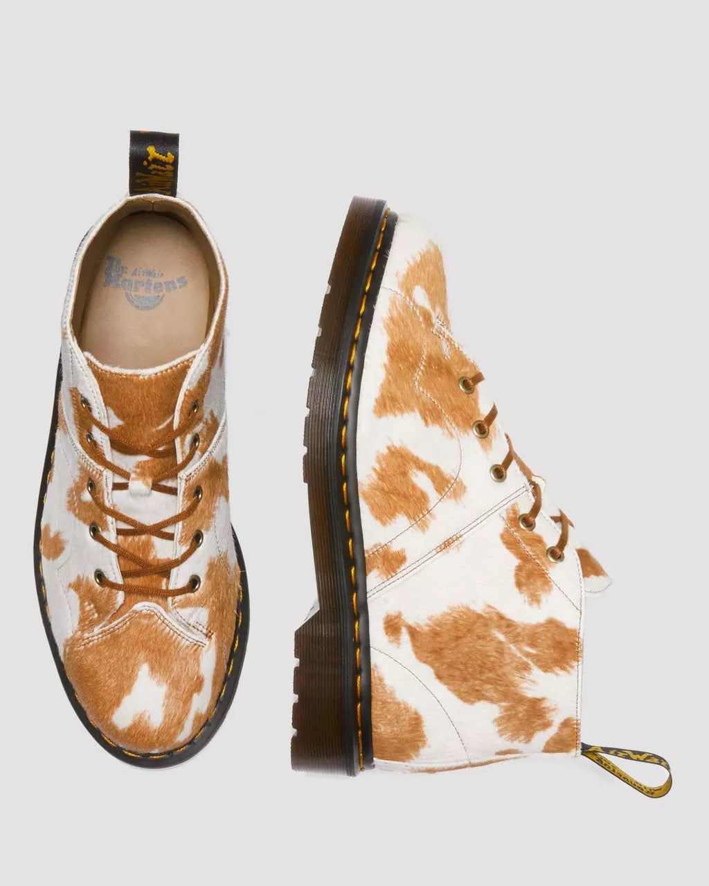 DR MARTENS Church Hair-On Cow Print Platform Boots
