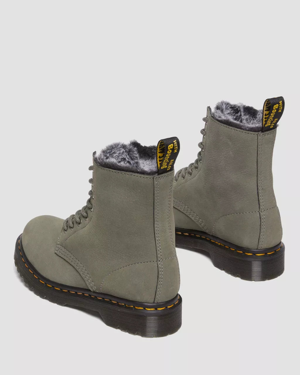 1460 Serena Faux Fur Lined Nubuck Lace Up Boots