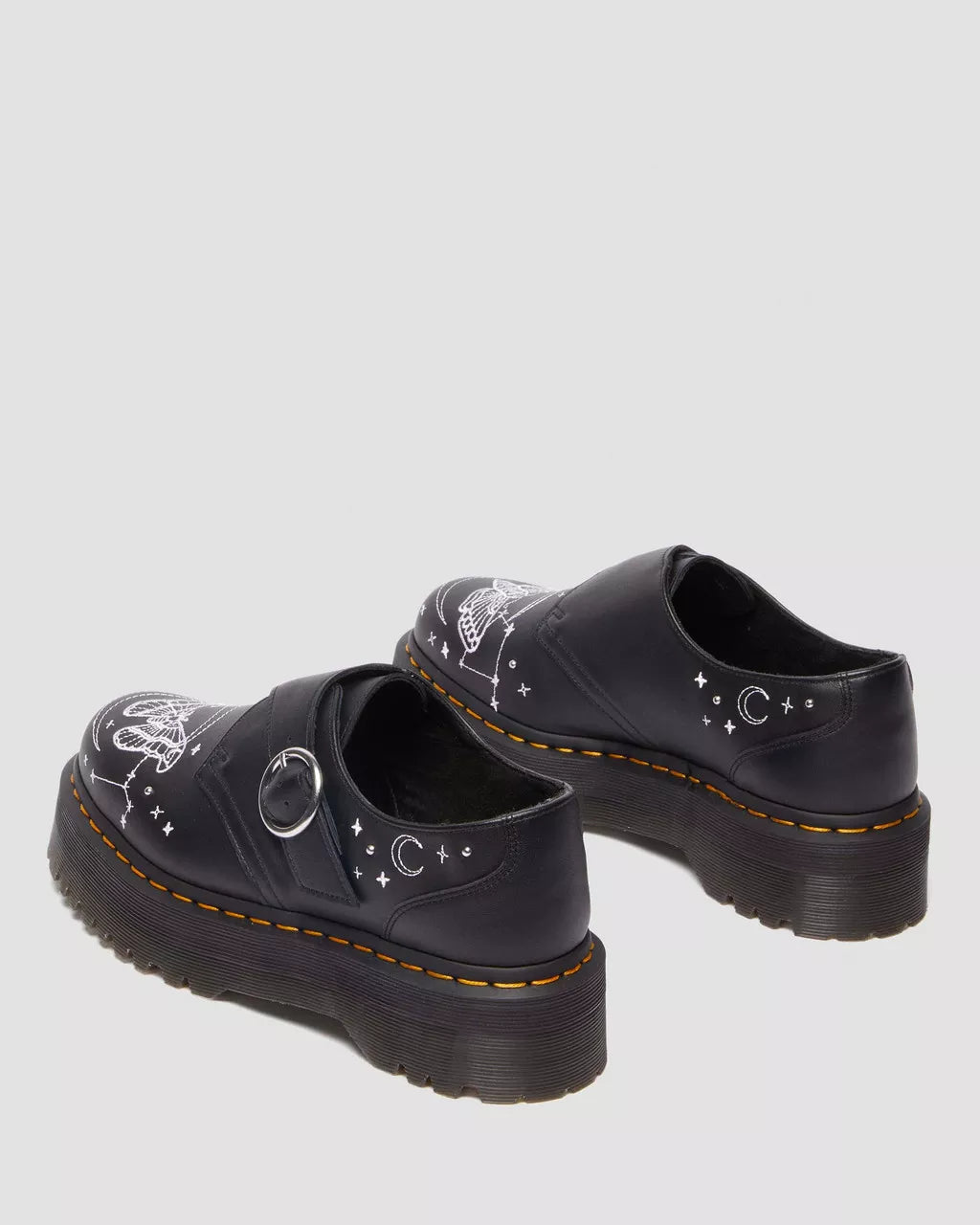 Monk Celestial Moth Leather Platform Shoes