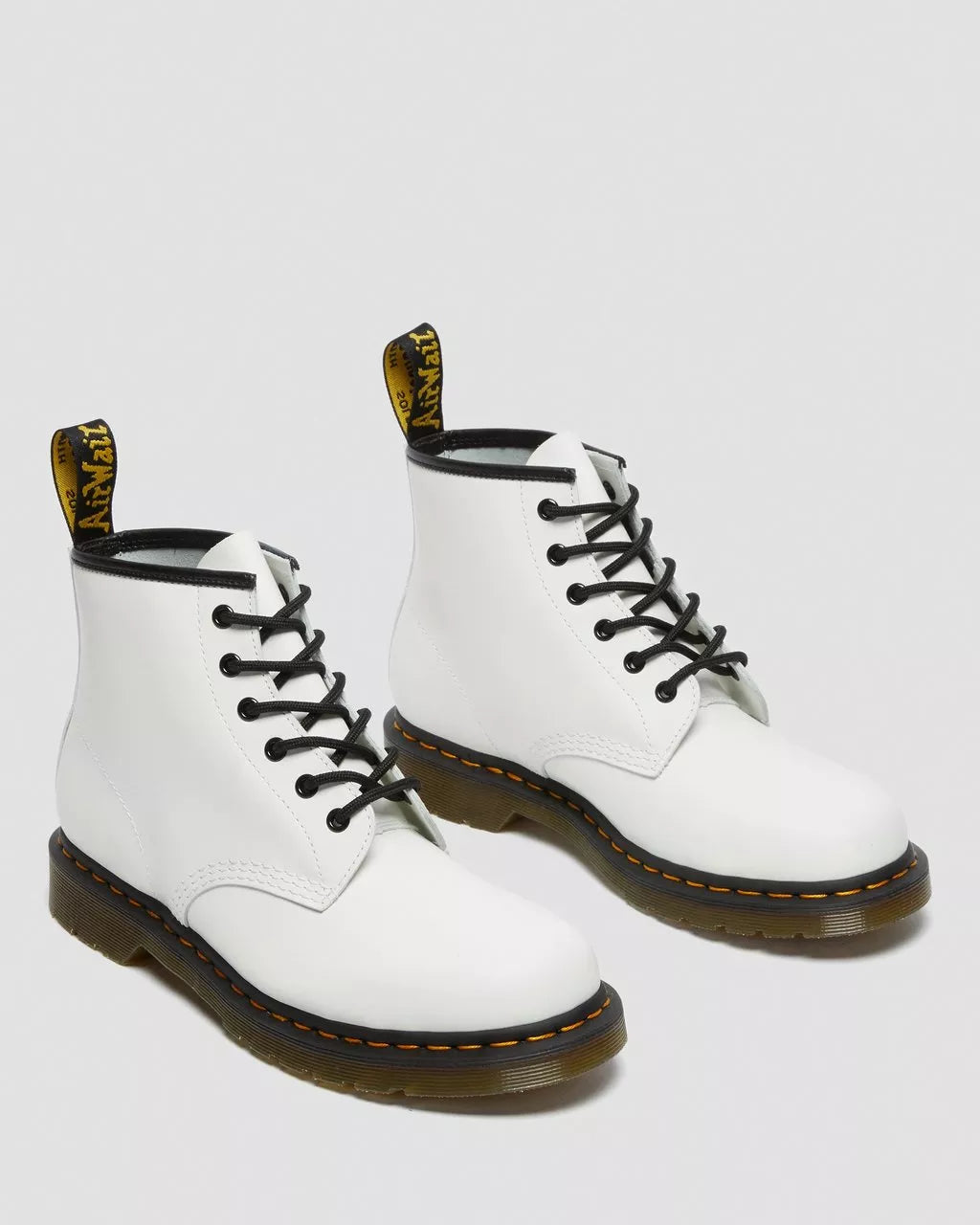 DR MARTENS 101 Yellow Stitch Smooth Leather Ankle Boots