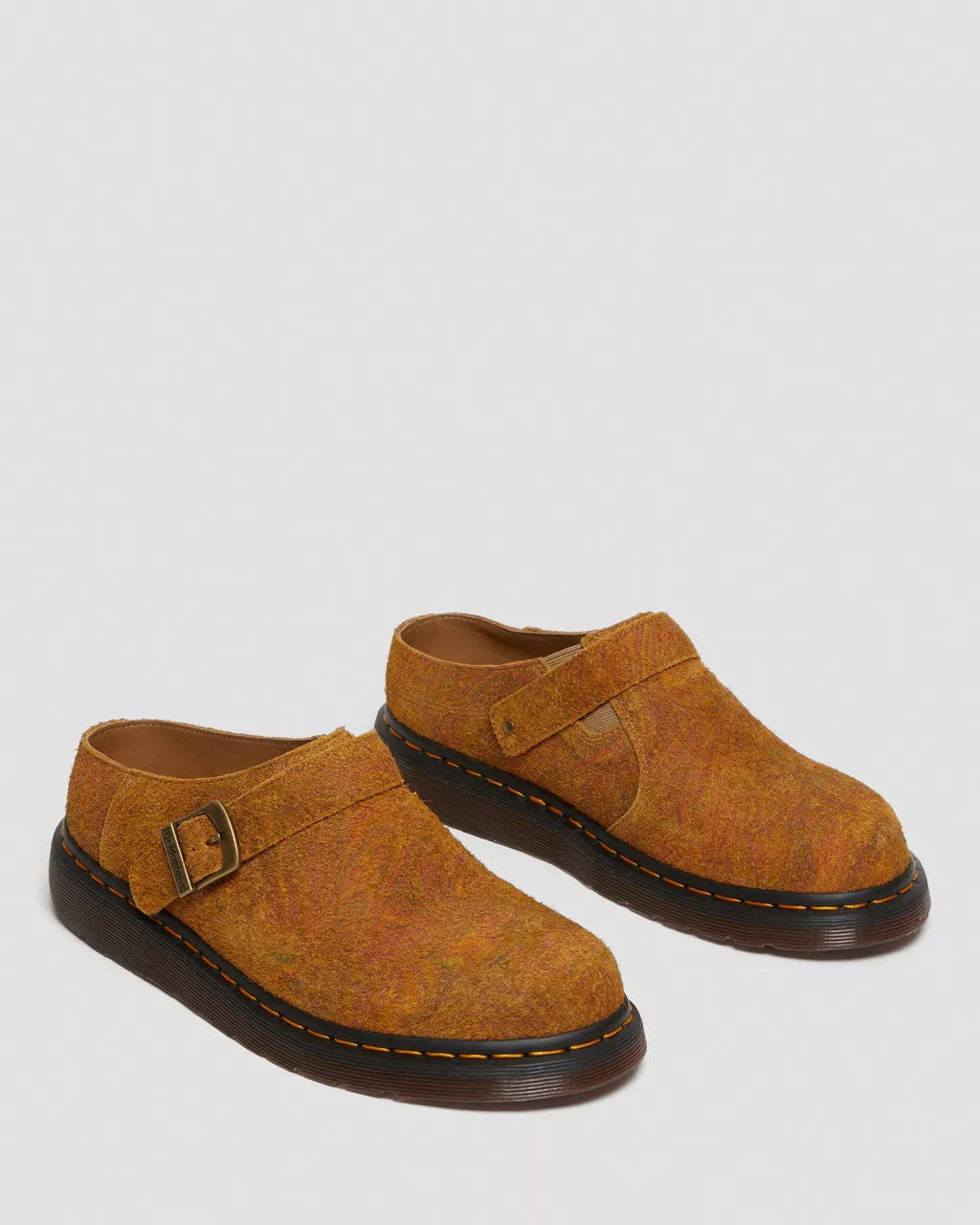 DR MARTENS Isham Marbled Suede Slingback Mules