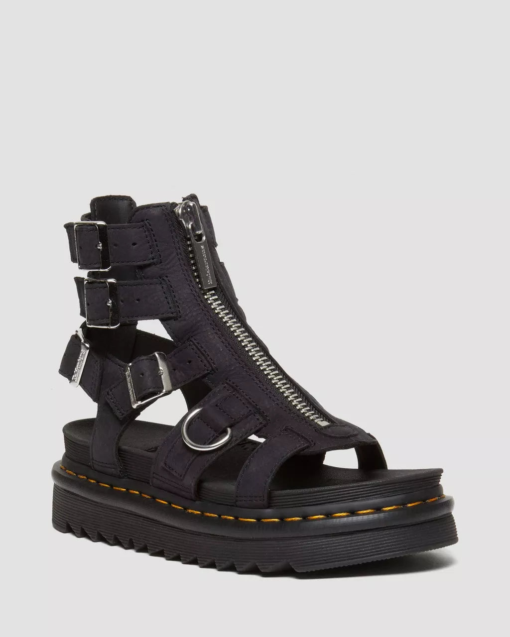 Olson Tumbled Nubuck Leather Gladiator Zip Sandals