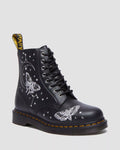 DR MARTENS 1460 CELESTIAL MOTH EMBROIDERED LACE UP BOOTS