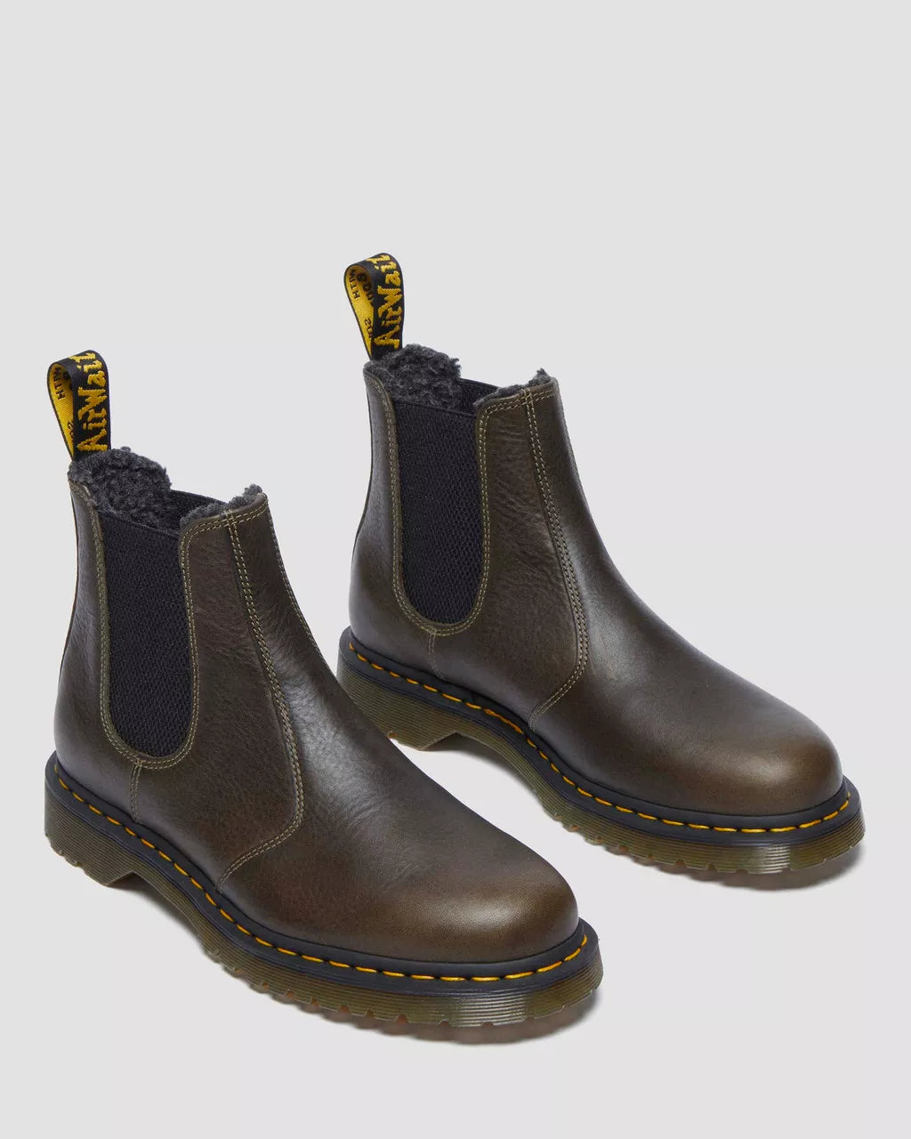 2976 Faux Fur Lined Grizzly Leather Chelsea Boots