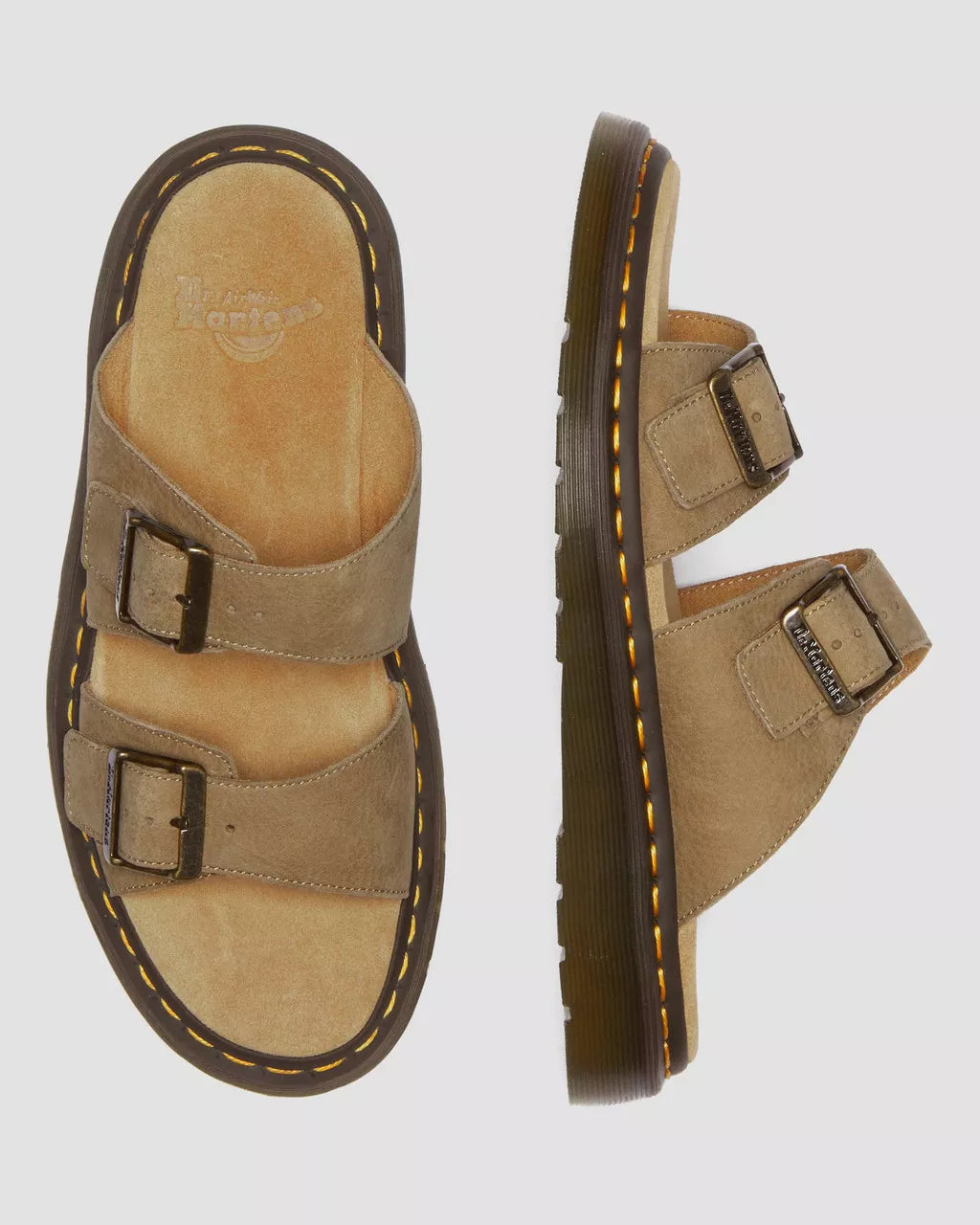 Josef Nubuck Leather Buckle Slide Sandals