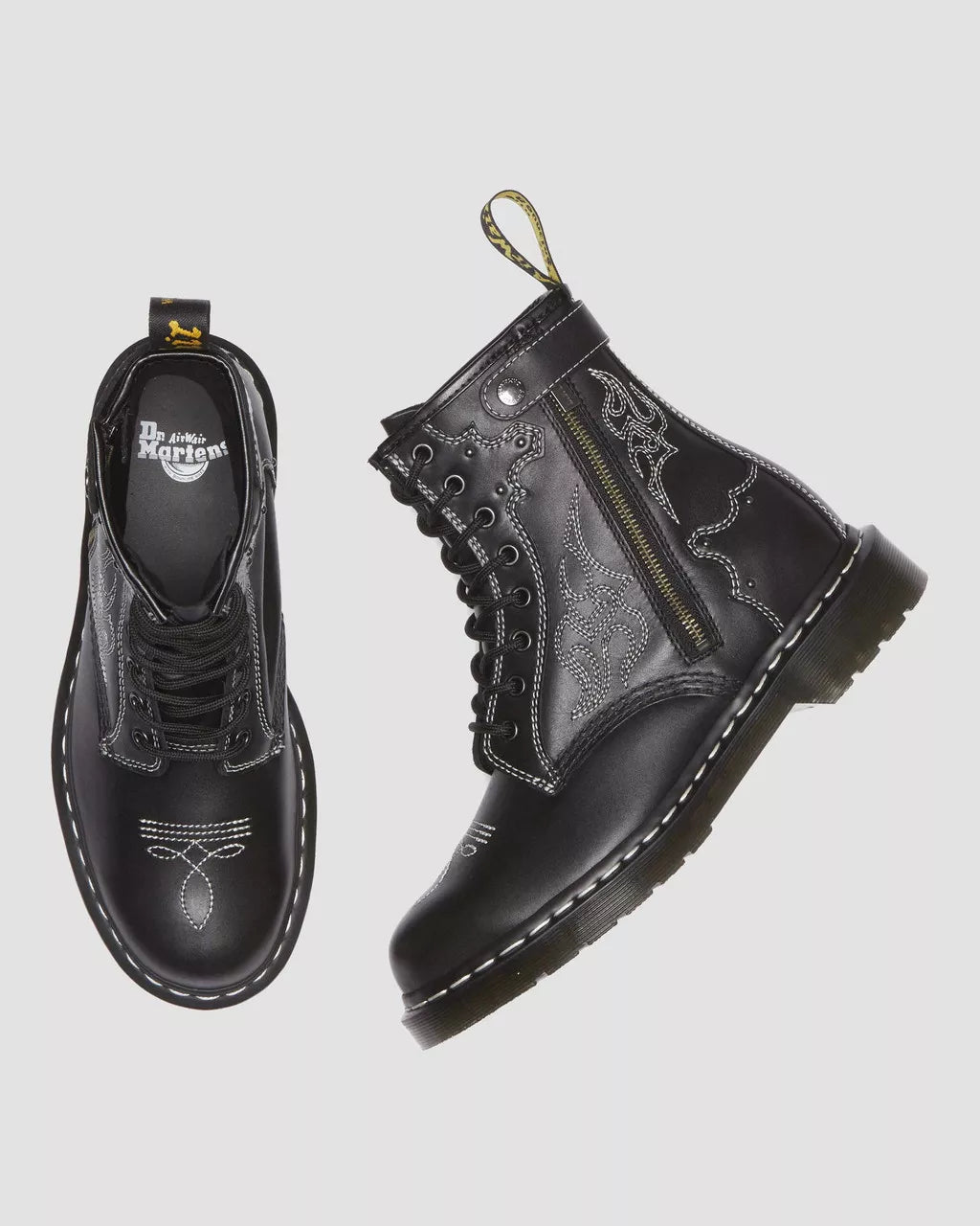 DR MARTENS 1460 Contrast Stitch Leather Lace Up Boots