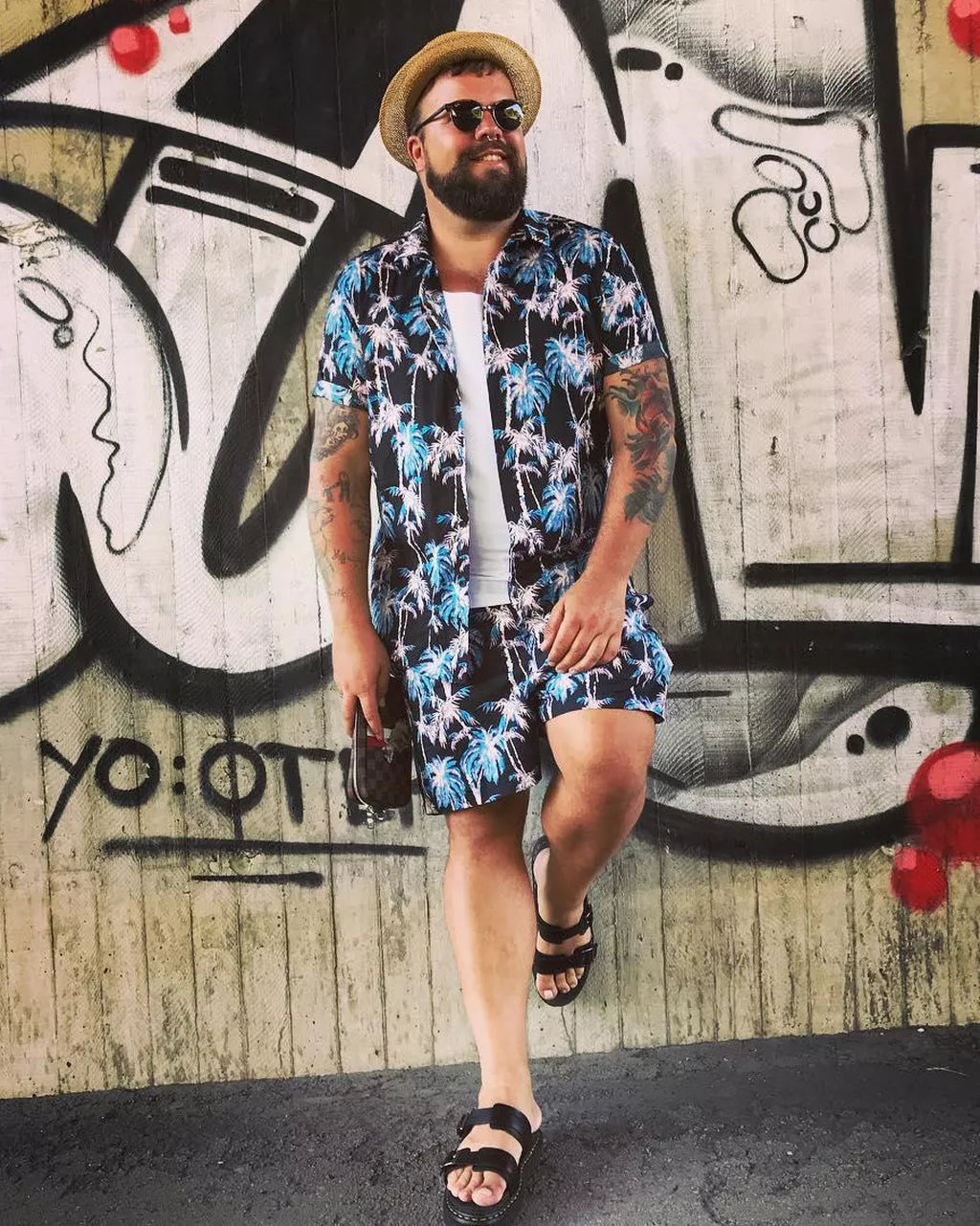 DR MARTENS Myles Brando Leather Buckle Slide Sandals
